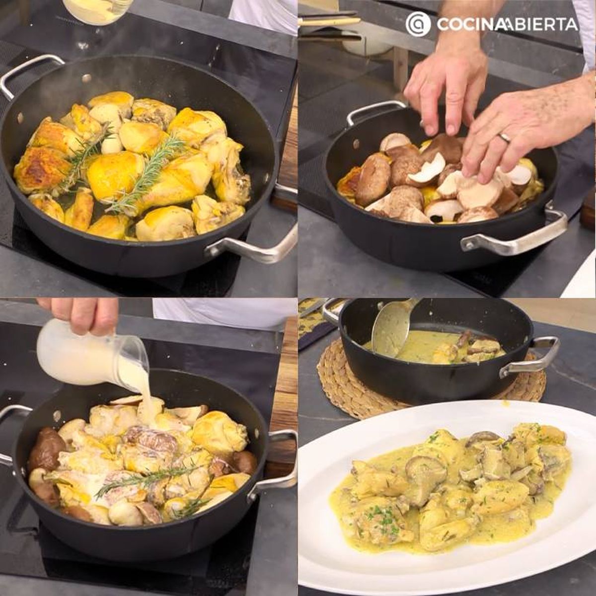 pollo con setas guiso tradicional receta pasos