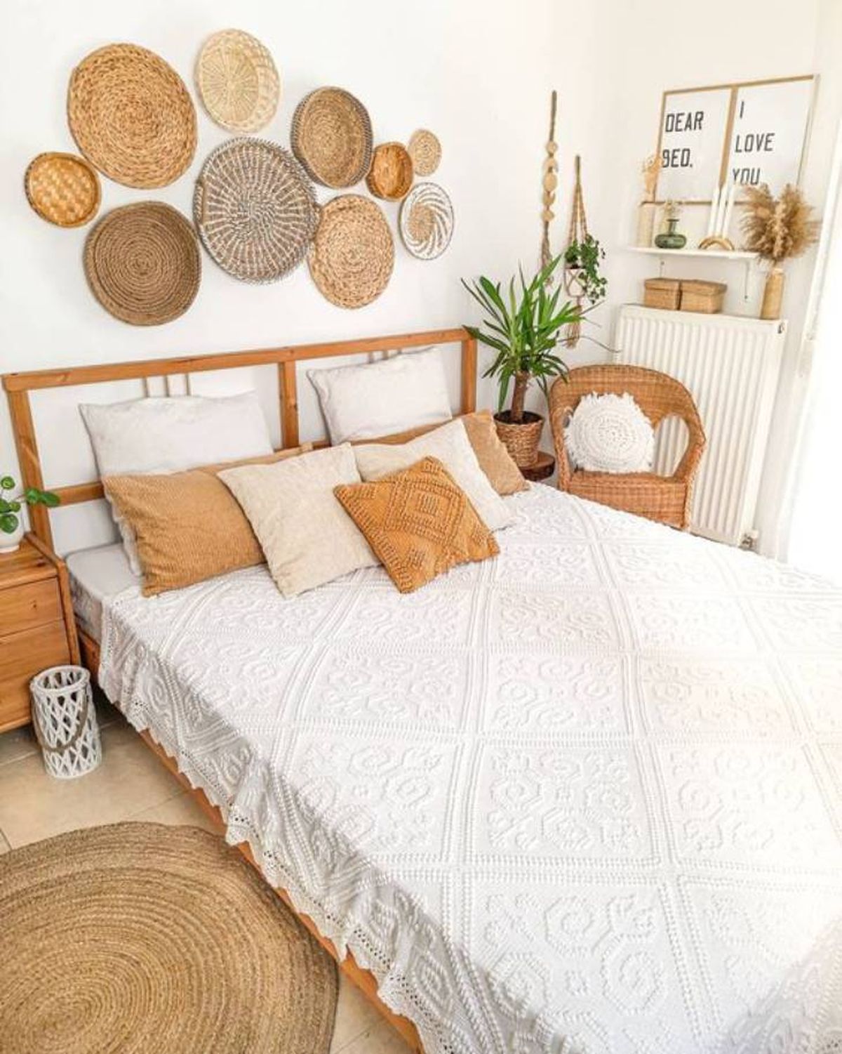 1 platos fibras naturales pared dormitorio pinterest