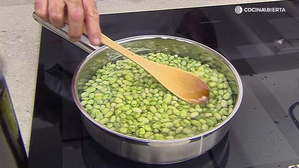 receta habitas salteadas crema patata ka paso 4