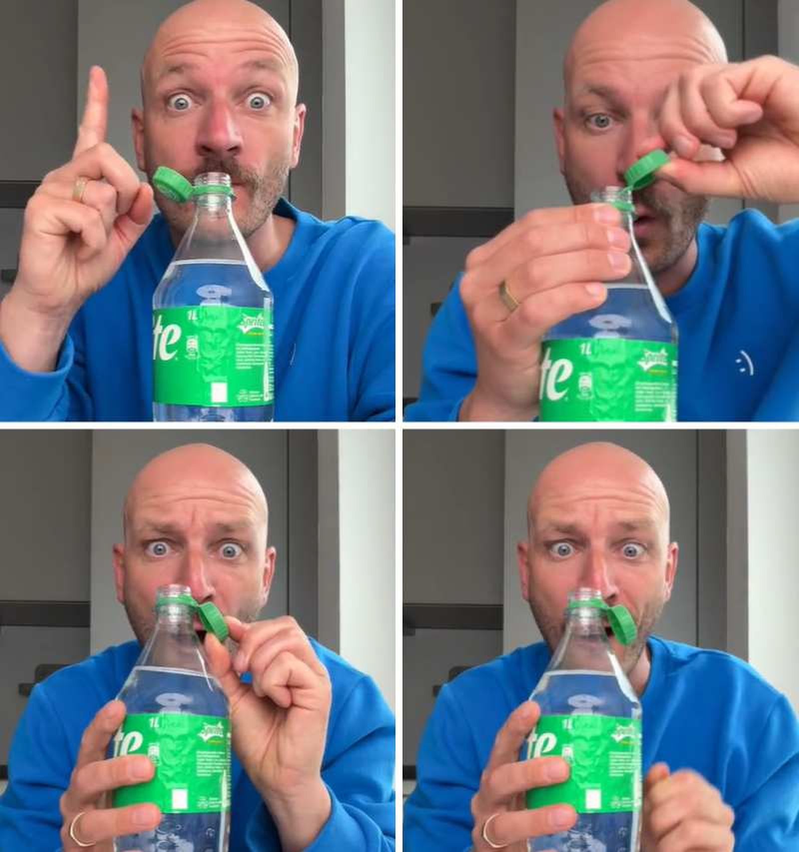 @aboutmalte enseña su truco para evitar que el tapón de la botella moleste al beber