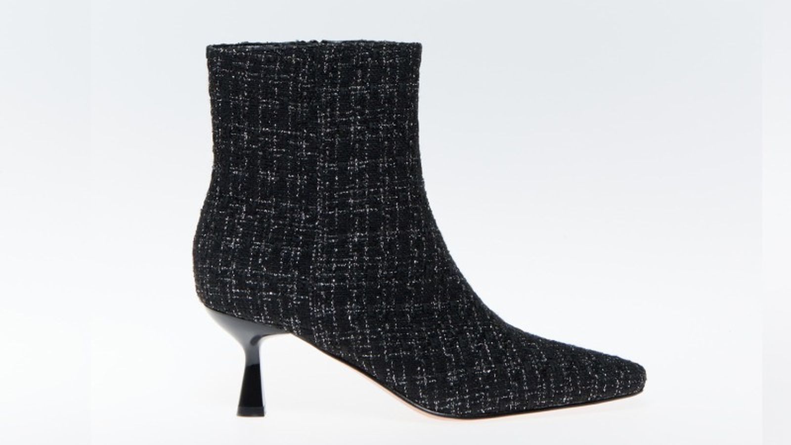 Botín con tacón kitten en tweed