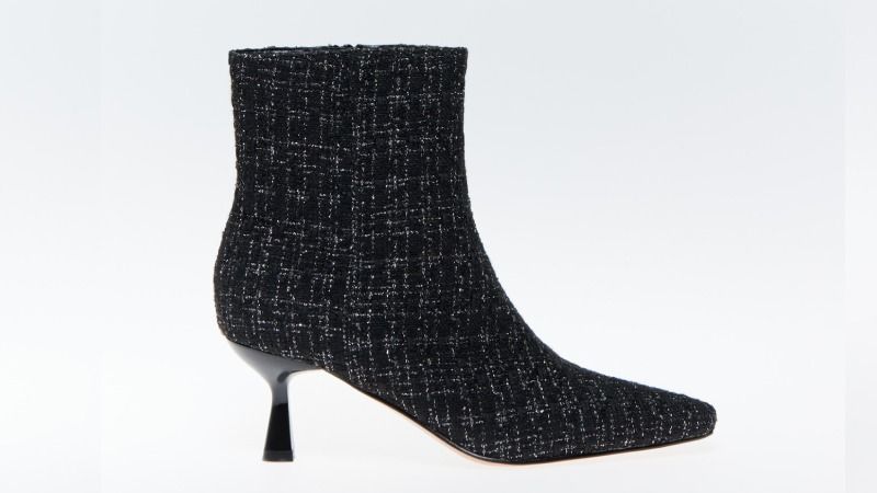 Botín con tacón kitten en tweed