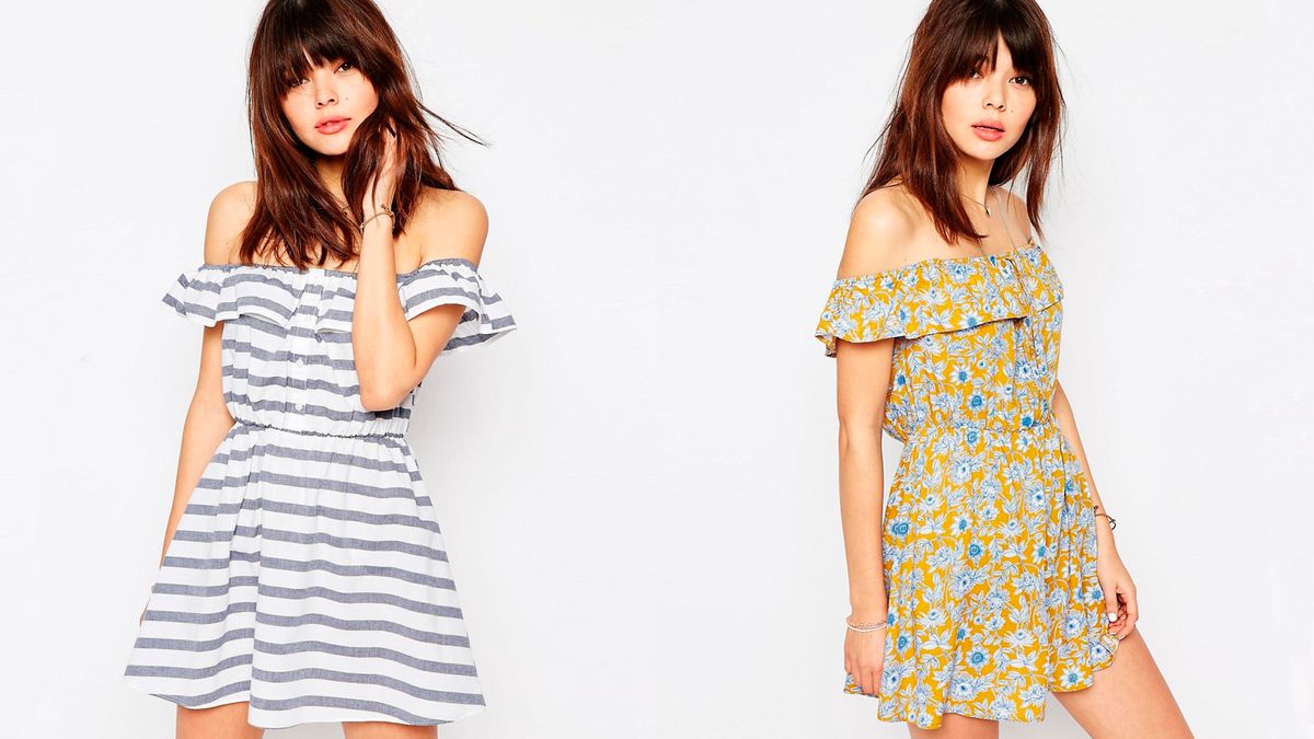 escote bardot vestidos volantes