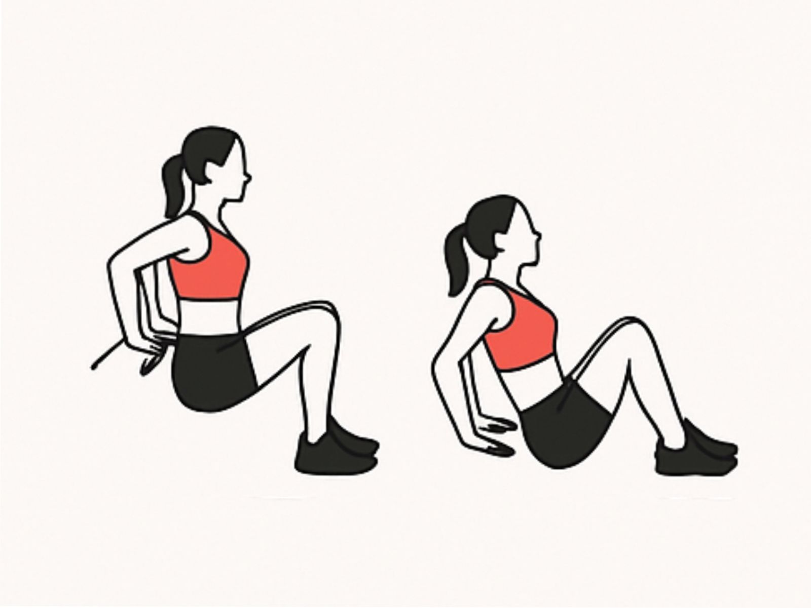 Ejercicios de fondos de triceps en silla