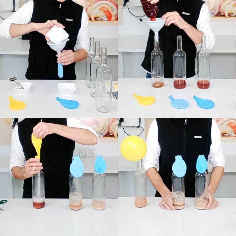 Paso a paso para hacer experimento con levaduras y globos