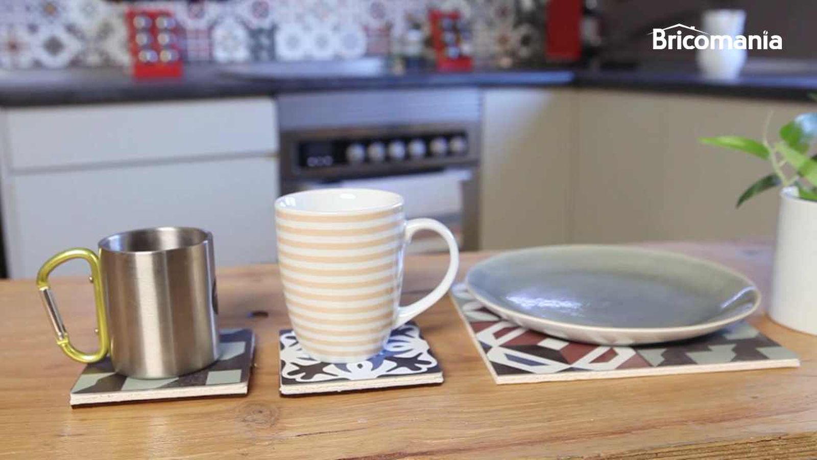 Posavasos realizados con losetas