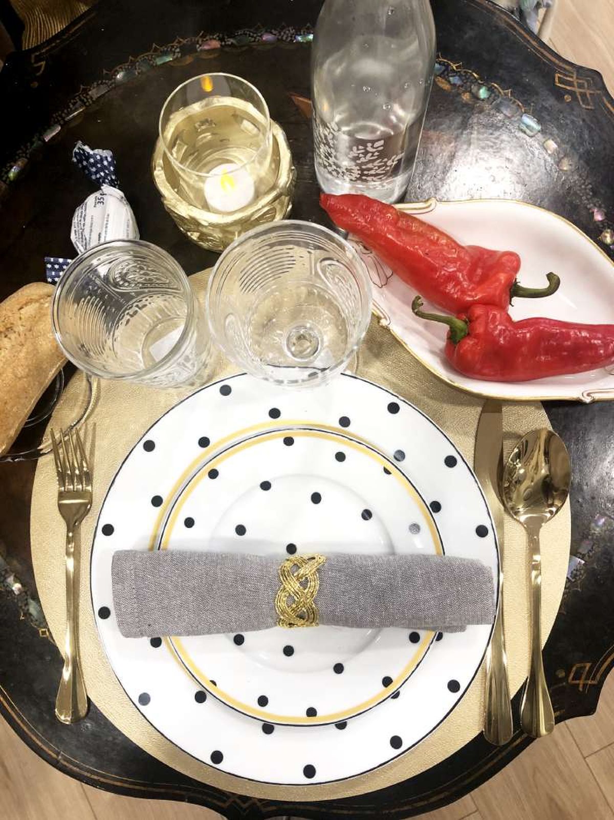 Mesa de Navidad con vajilla Madame Récamier.