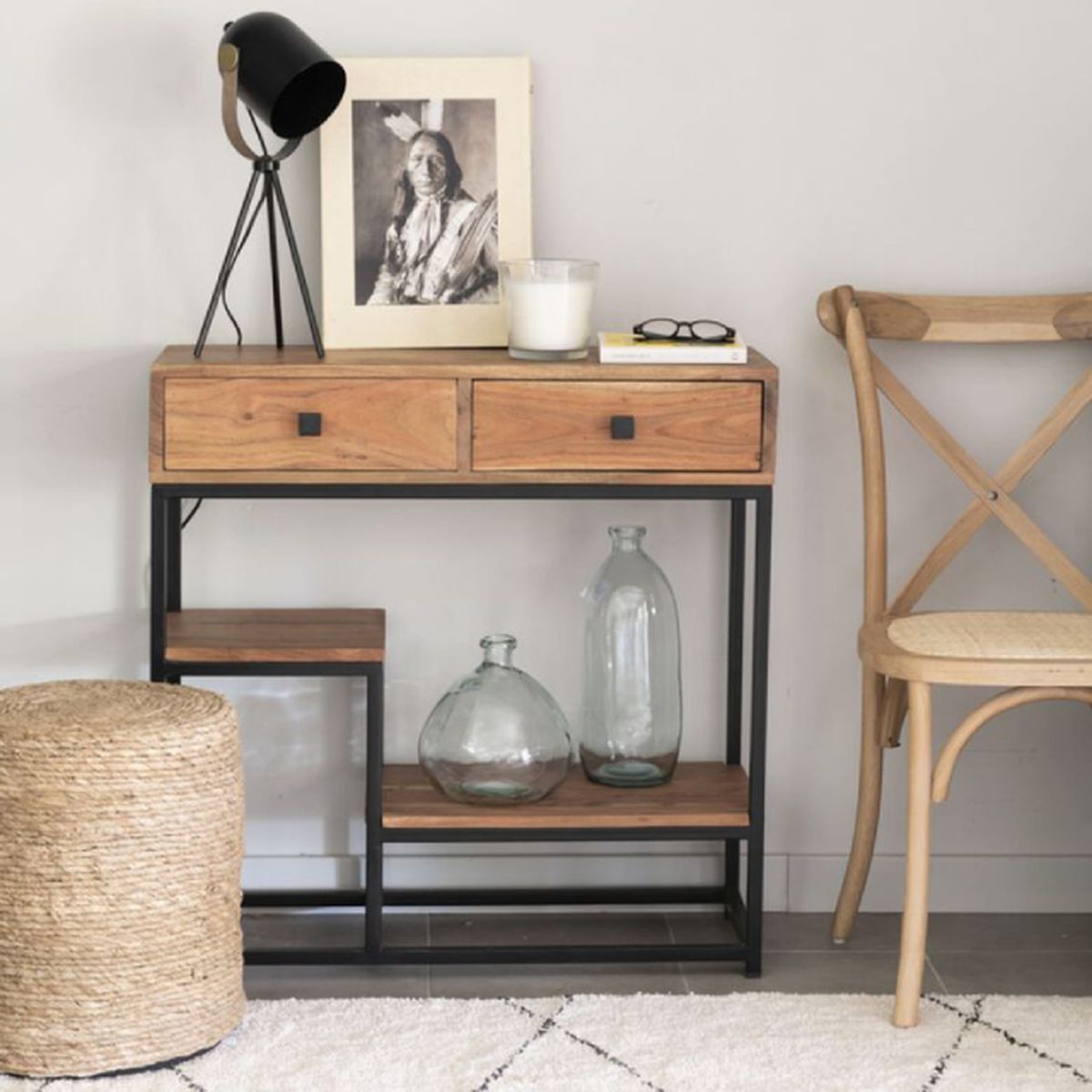 consola madera negra casa viva