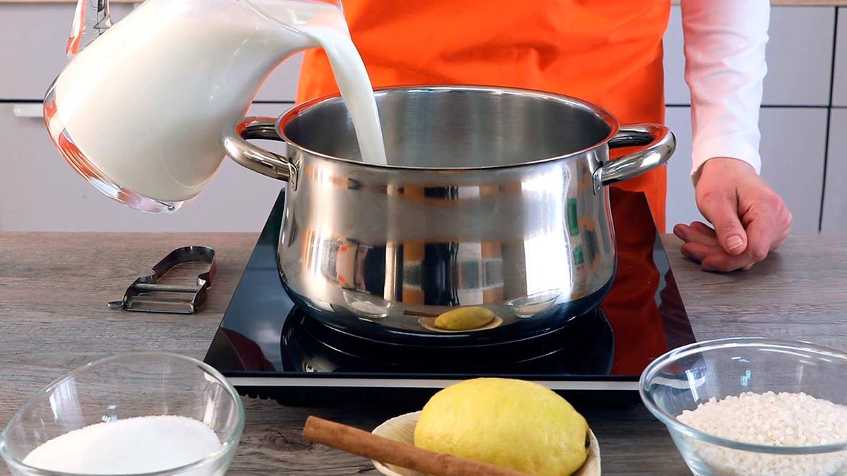Receta de helado de arroz con leche  paso 1
