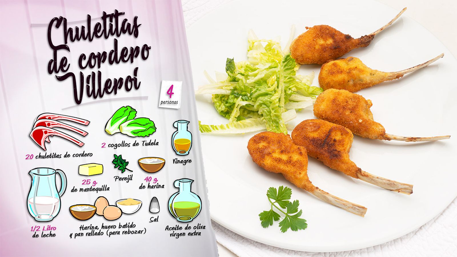 KARL66770321 chuletillas de cordero villeroy receta karlos arguinano ingredientes
