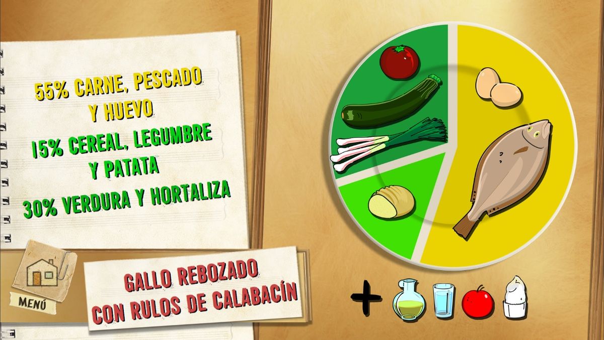 6154 1 Gallo rebozado con rulos de calabacin plato