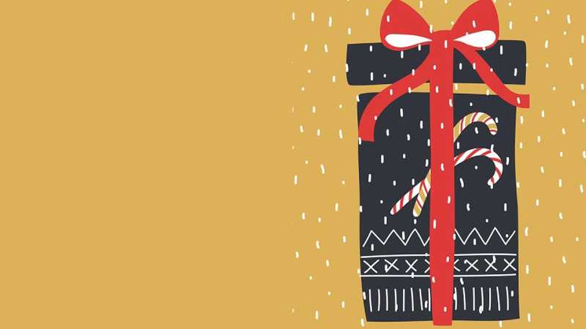 Postal de regalo navideño.