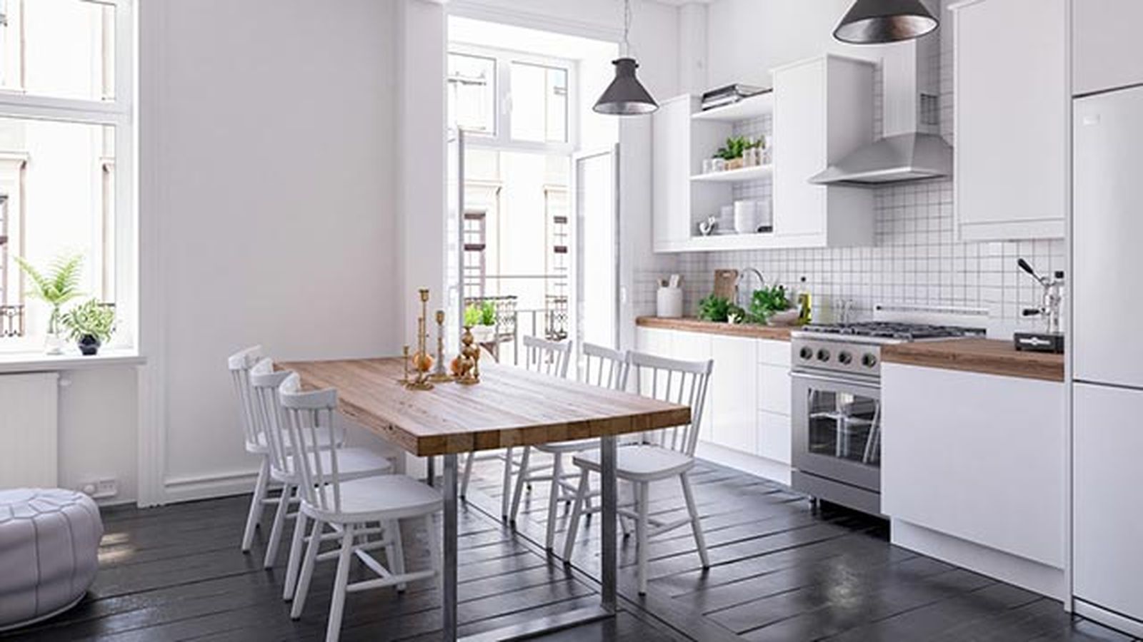 como decorar cocina blanca abierta salon 1