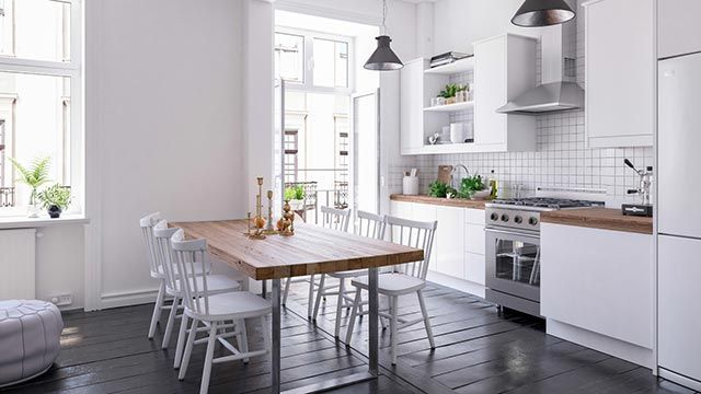 como decorar cocina blanca abierta salon 1