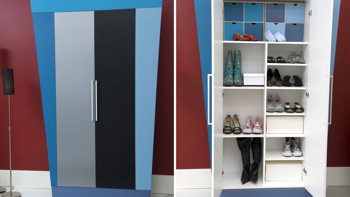 Transformación de armario multiusos en zapatero