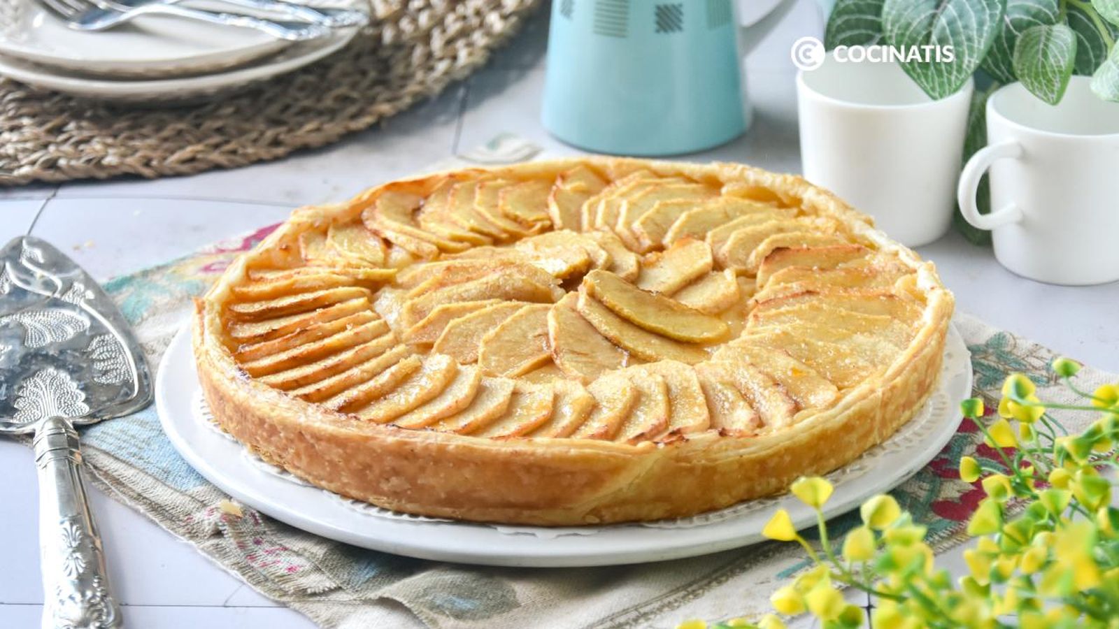 Tarta de manzana con crema pastelera
