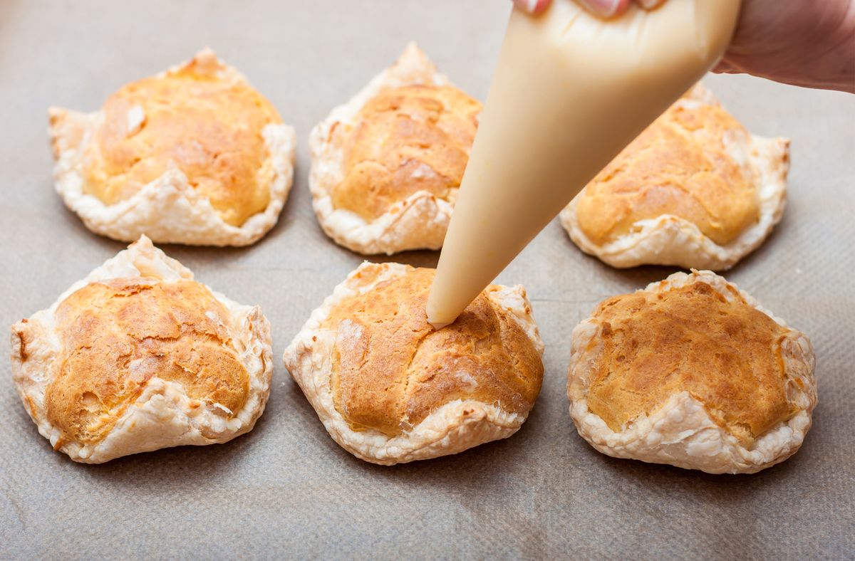 croquembuque rellenar profiteroles crema