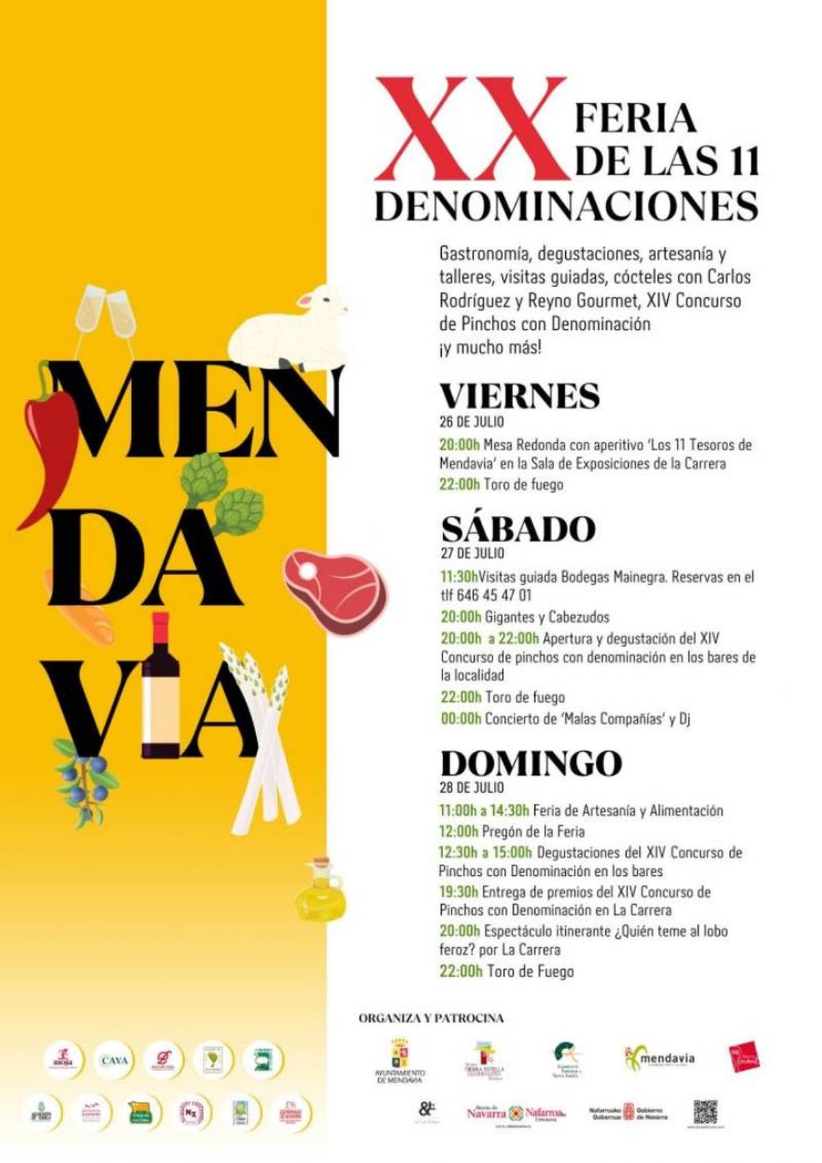 Programa de la Feria de las 11 Denominaciones de Origen de Mendavia, julio 2024