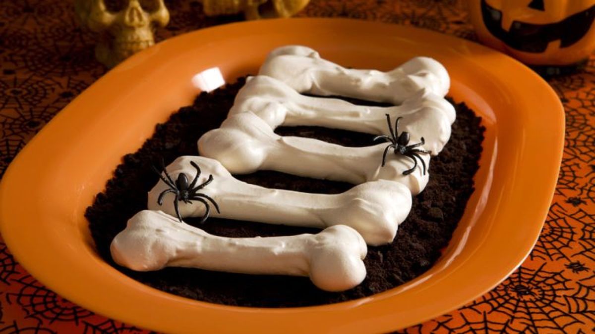 Huesos de merengue para Halloween