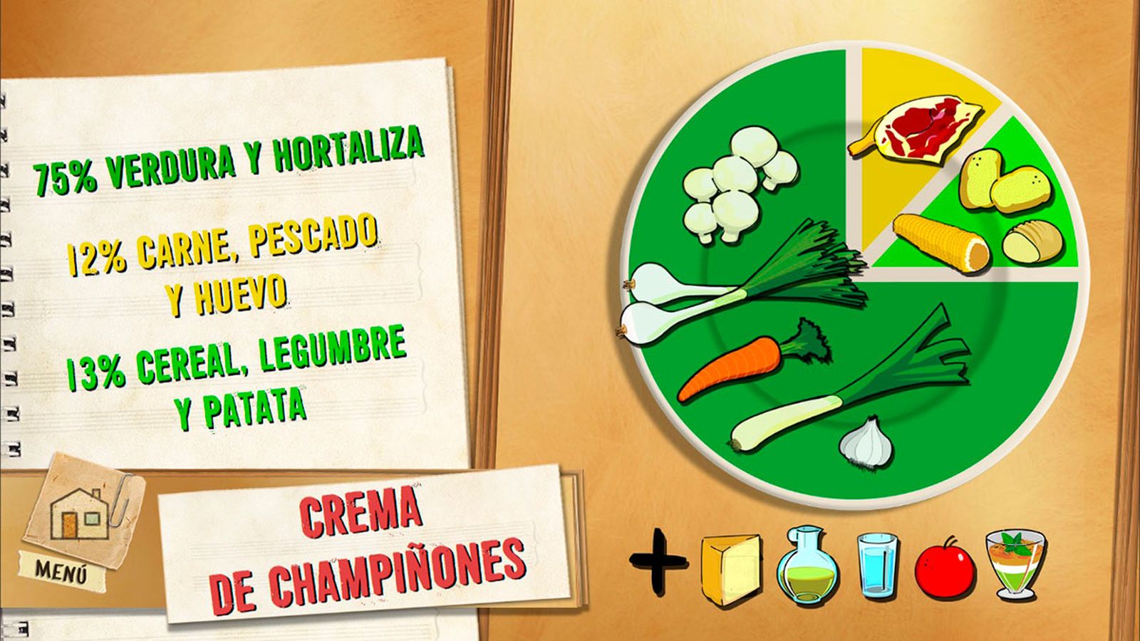 crema champinones plato