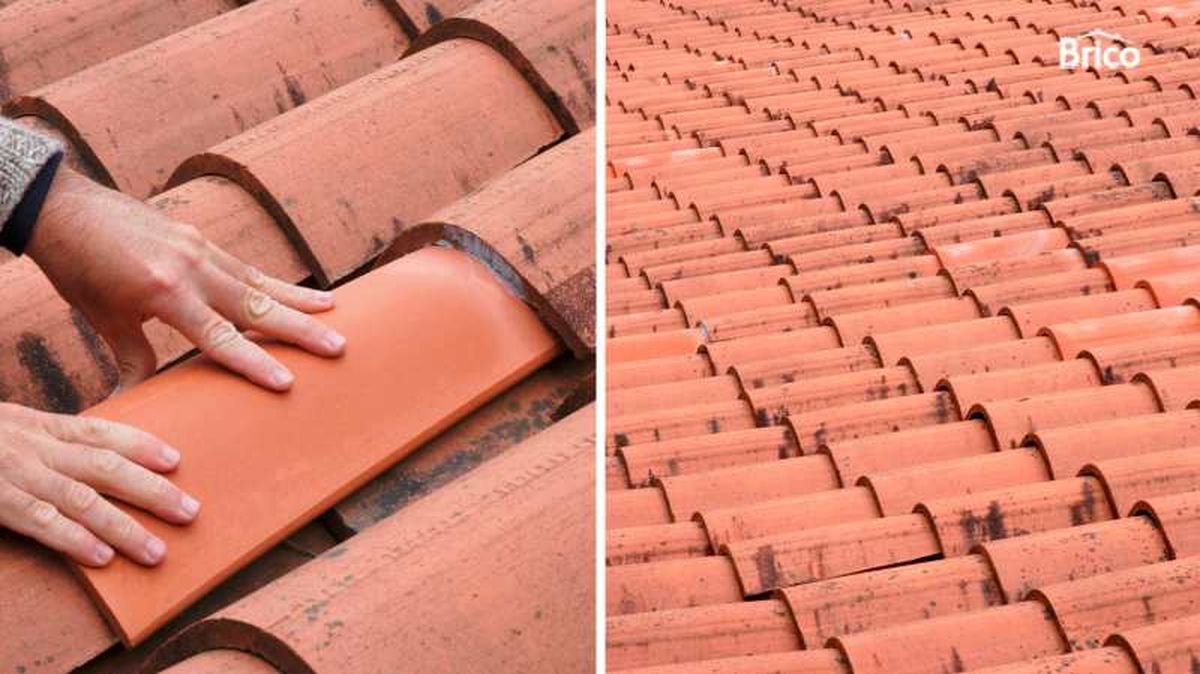 Fijar teja en el tejado