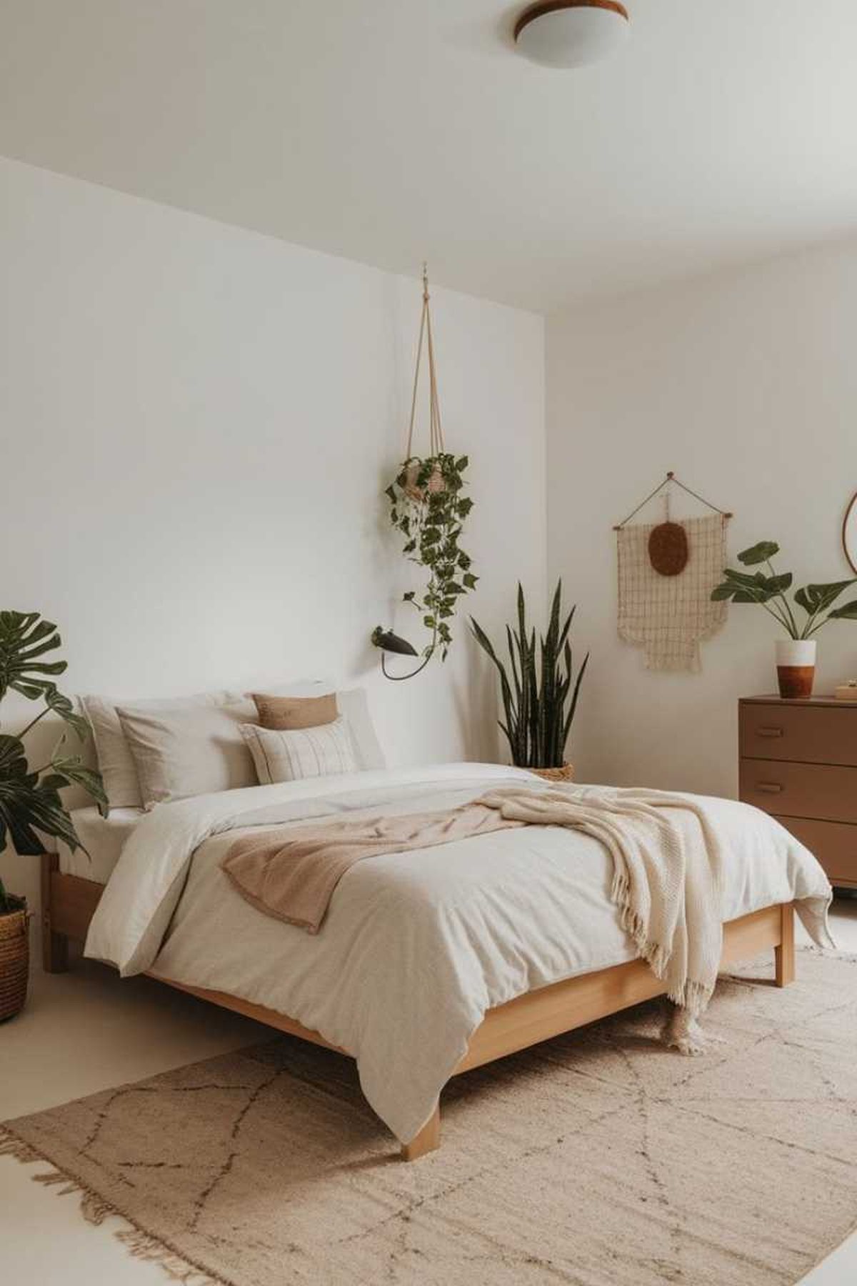 Dormitorio de estilo minimalista.