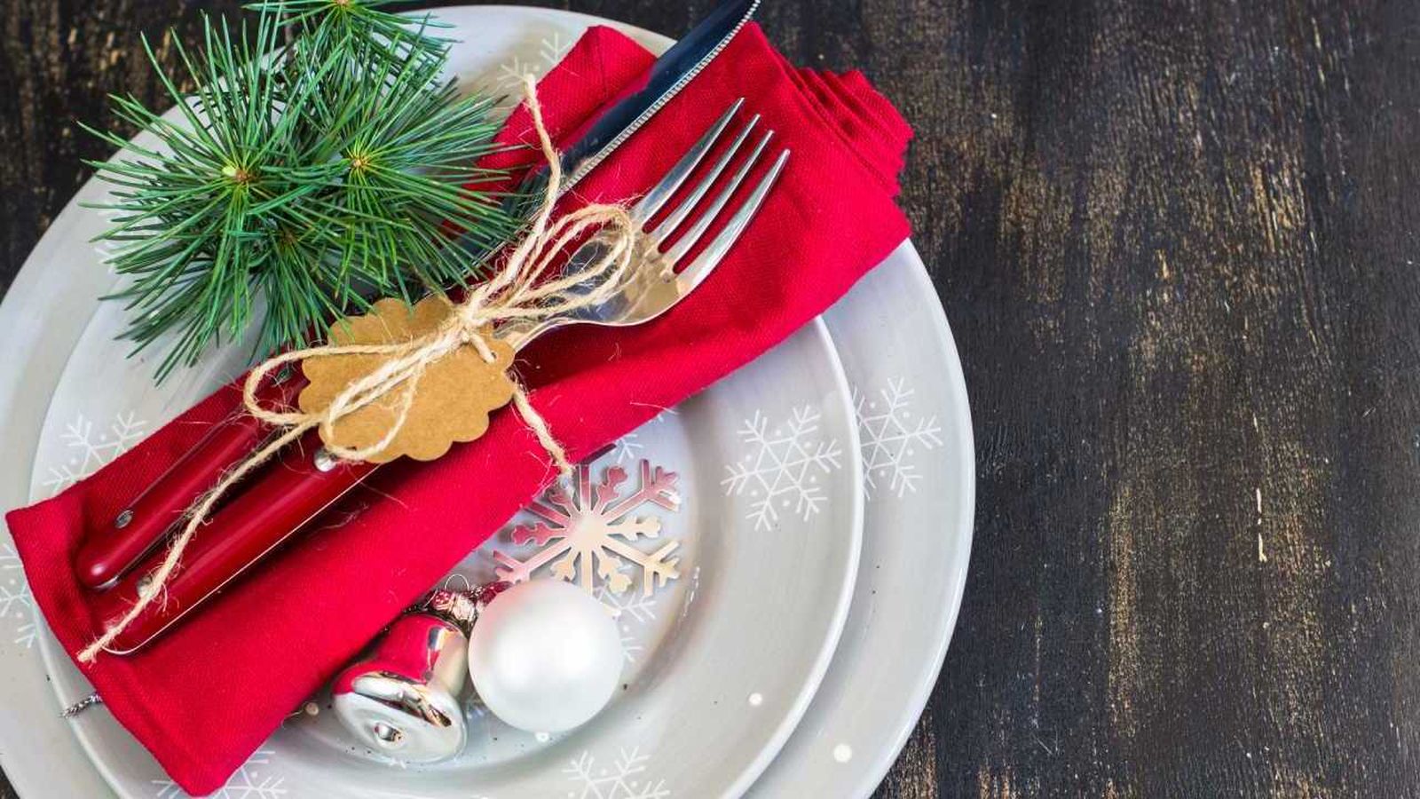 Idea para presentar servilletas de Navidad.