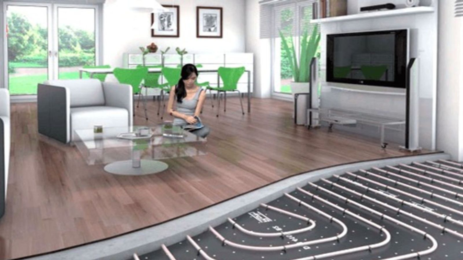 la aerotermia con suelo radiante