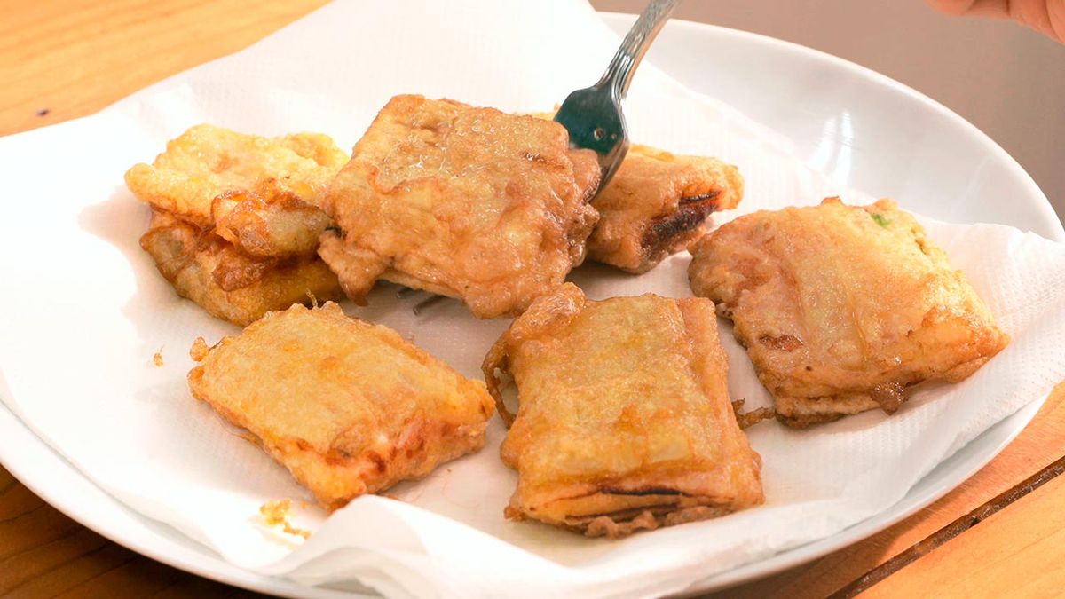 Pencas rellenas de jamón y queso   Paso 6