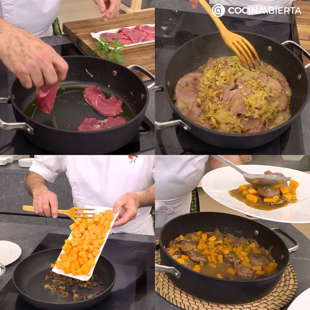 guiso de ternera con calabaza receta pasos