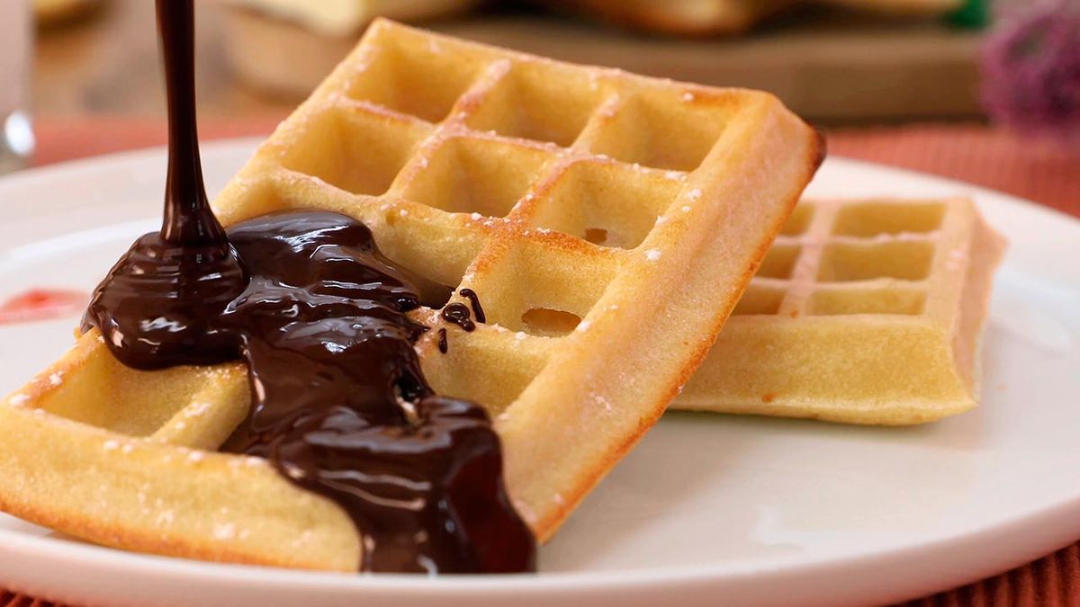 Recetas de gofres con chocolate  paso 7