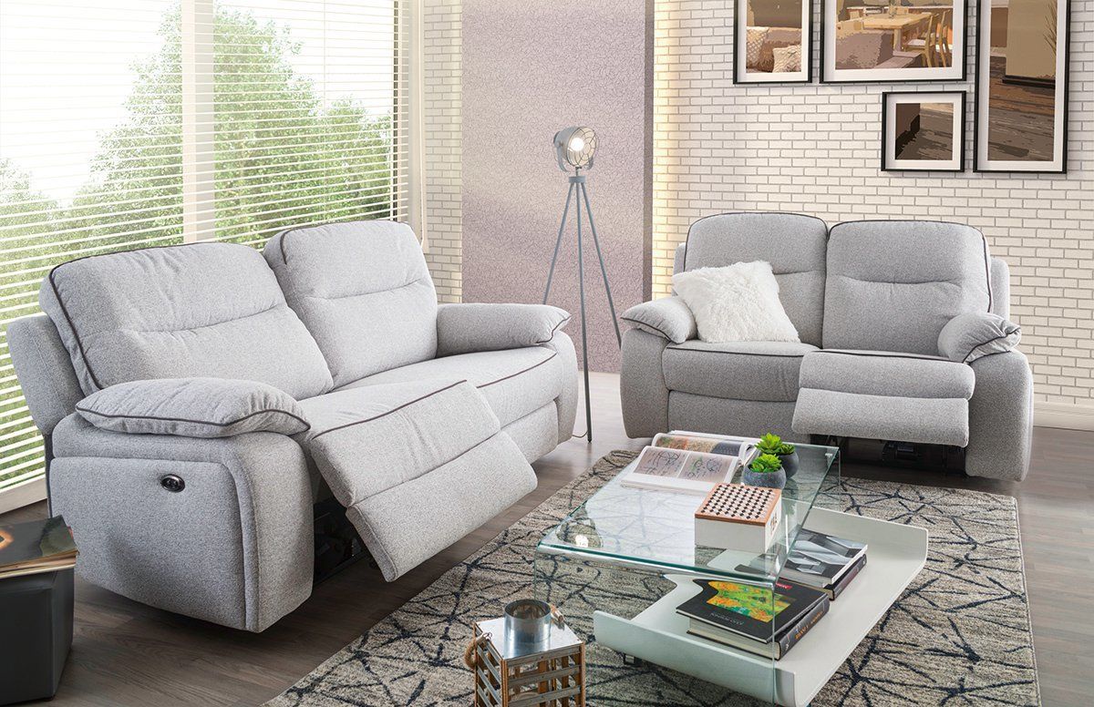 Decoracion elegir sofa Conforama sofa relax electrico 3 plazas tela NEREA