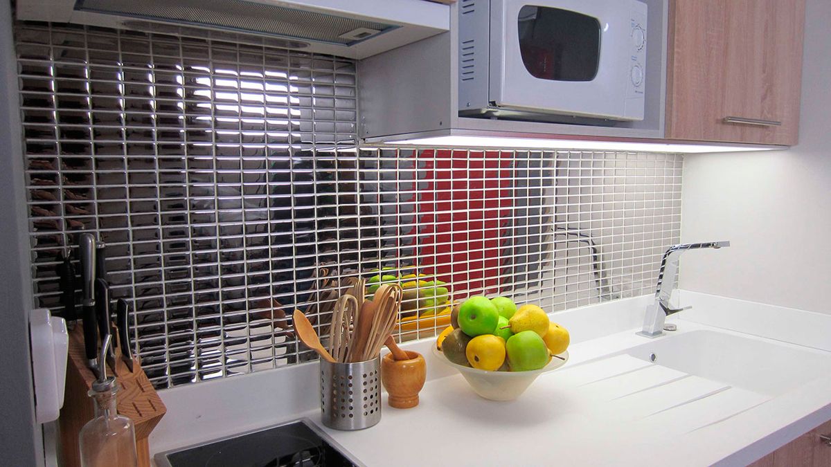 Mosaico en frente de cocina