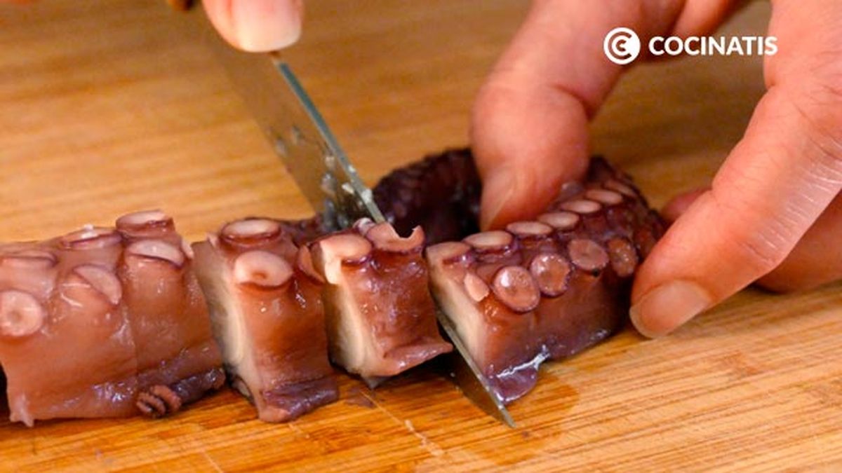 Receta de pulpo al ajillo  paso 1