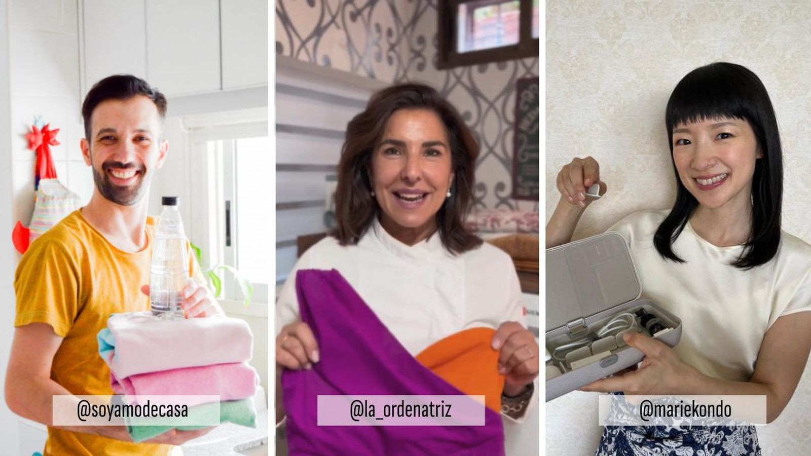 De izquierda a derecha: Soy Amo de Casa, Bego, La Ordenatriz y Marie Kondo