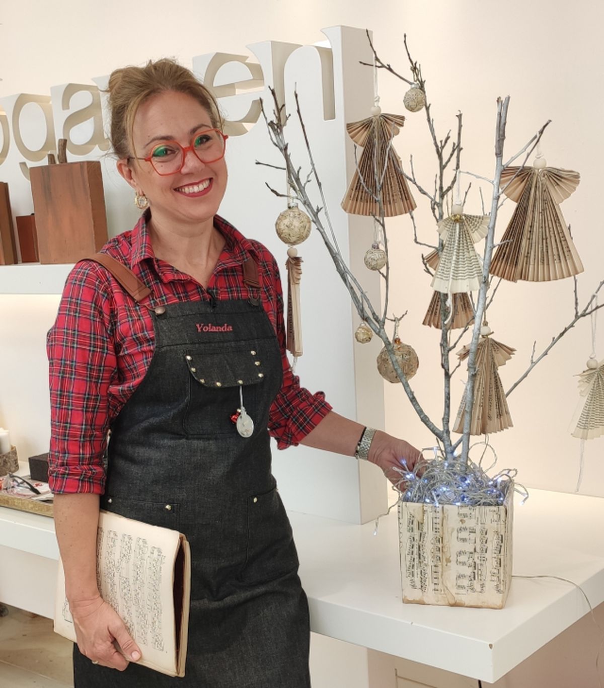 arbol navidad angeles papel