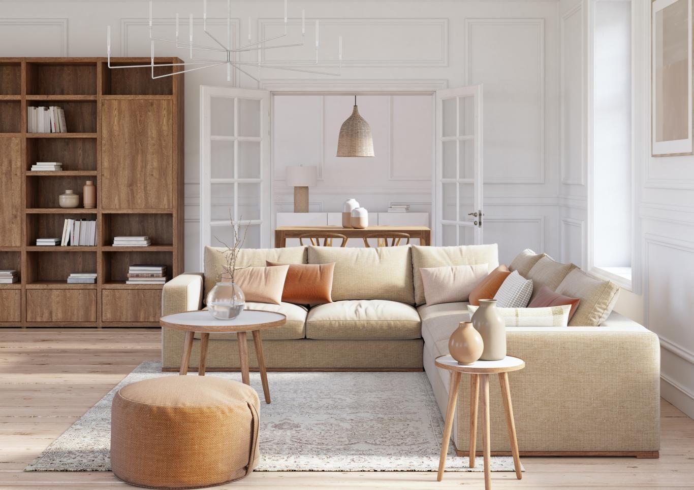 Salón con suelo horizontal para ganar amplitud.