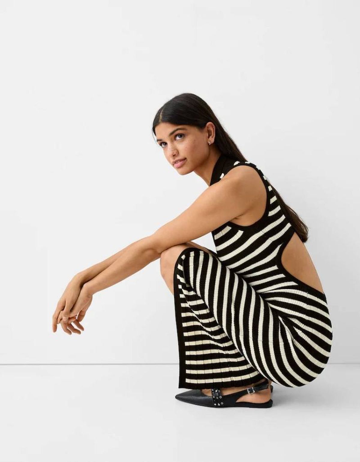 vestido marinero largo punto bershka