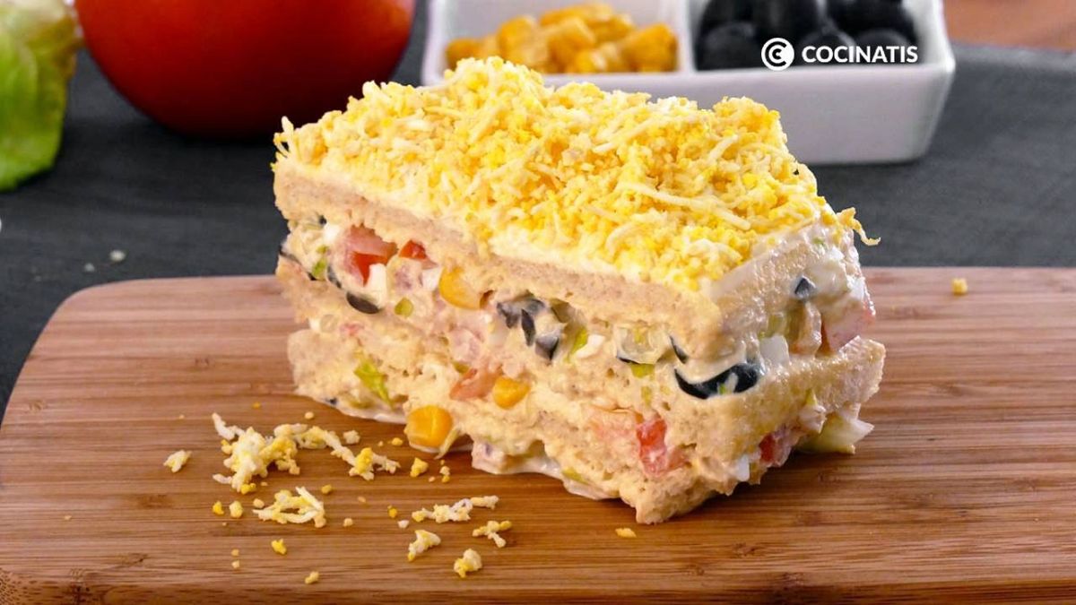 Recetas fáciles con pan de molde  pastel de atún con pan de molde