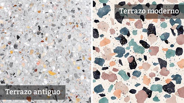 baldosas de terrazo antiguo vs moderno