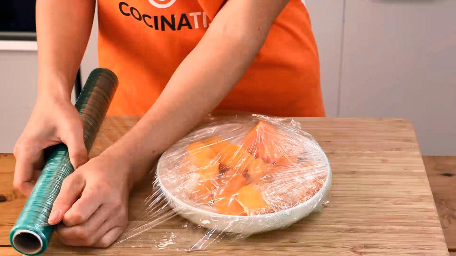 Técnica cómo asar calabaza en el microondas  paso 1
