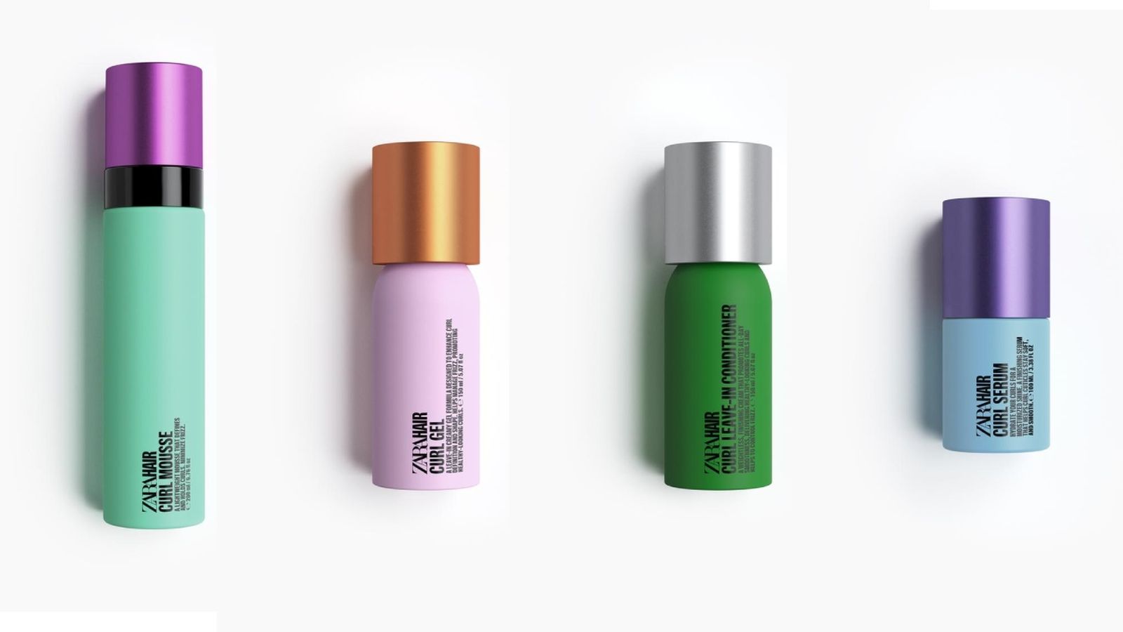 Los cuatro productos de la serie Curl Collection