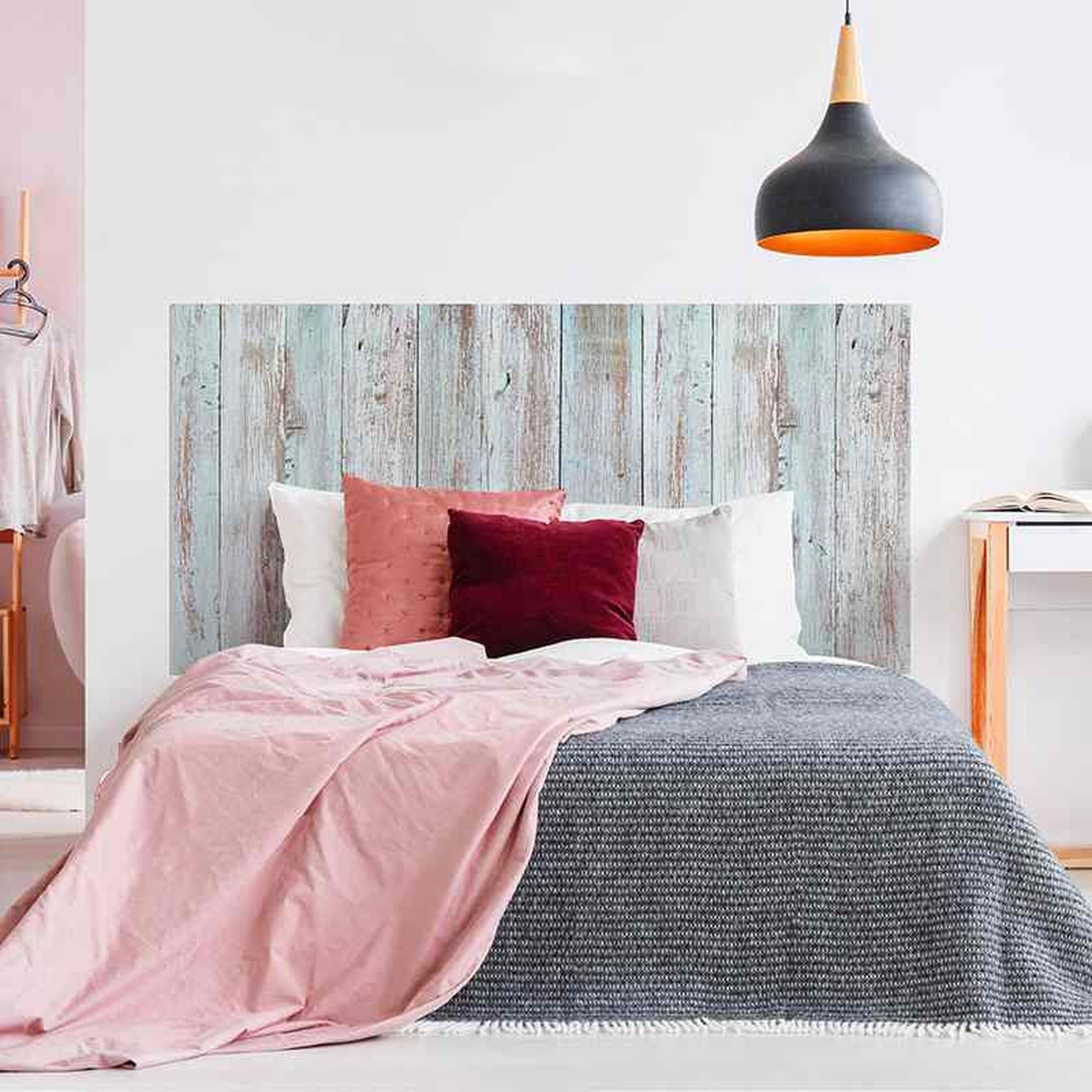 Cabecero adhesivo imitación madera