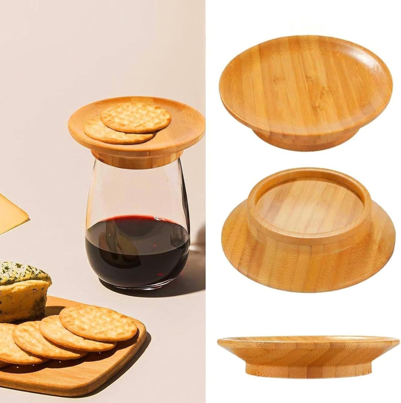 Tablas para embutidos con soporte para copas.
