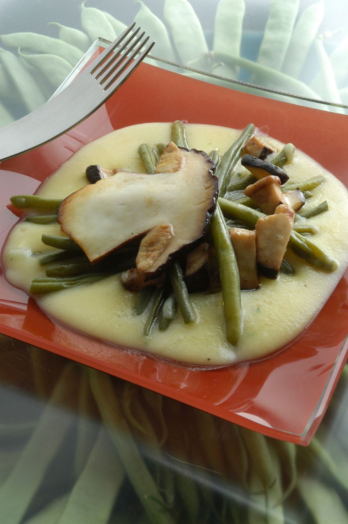 Judías verdes con crema ligera de patata