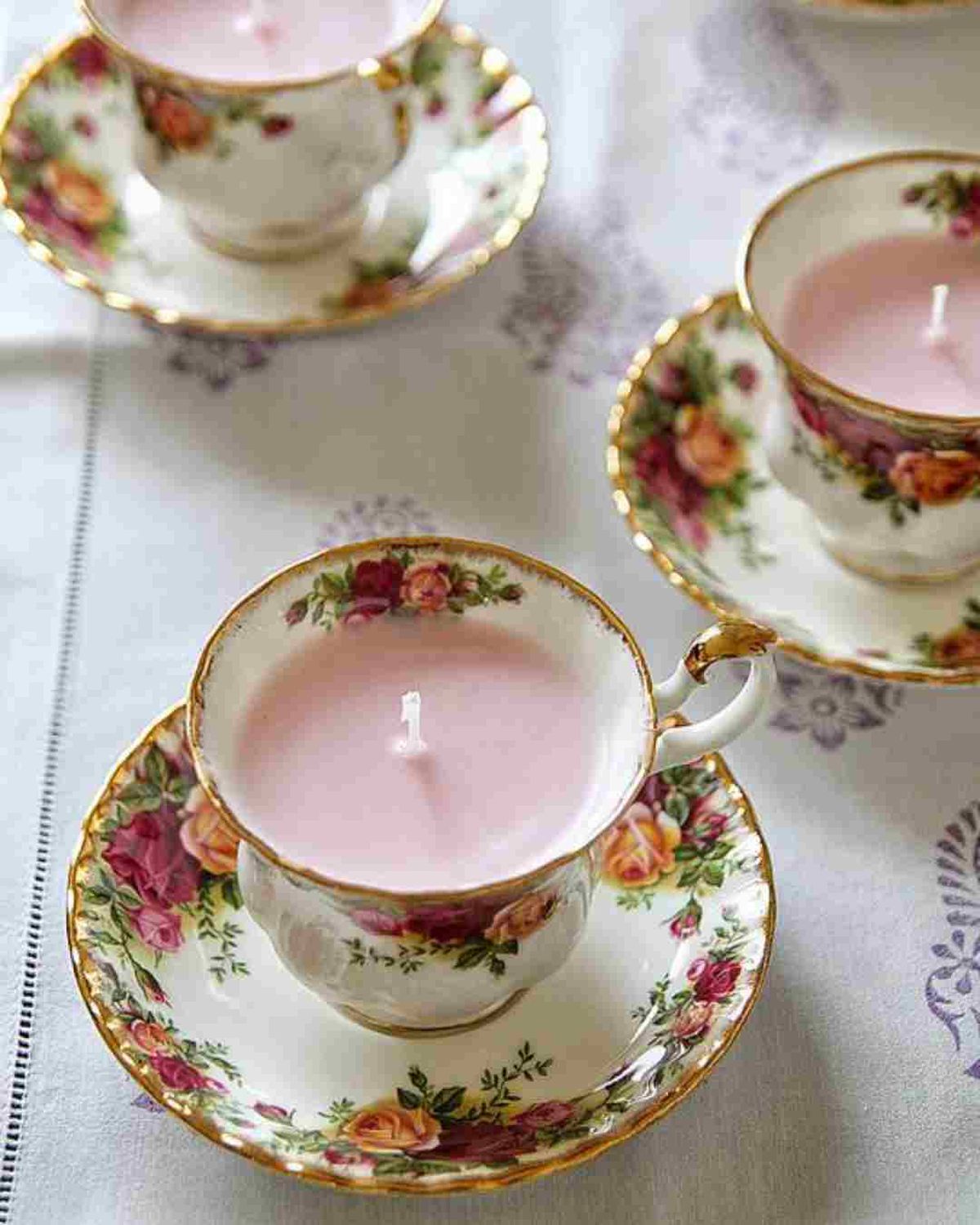 ideas reutilizar tazas recipiente para velas