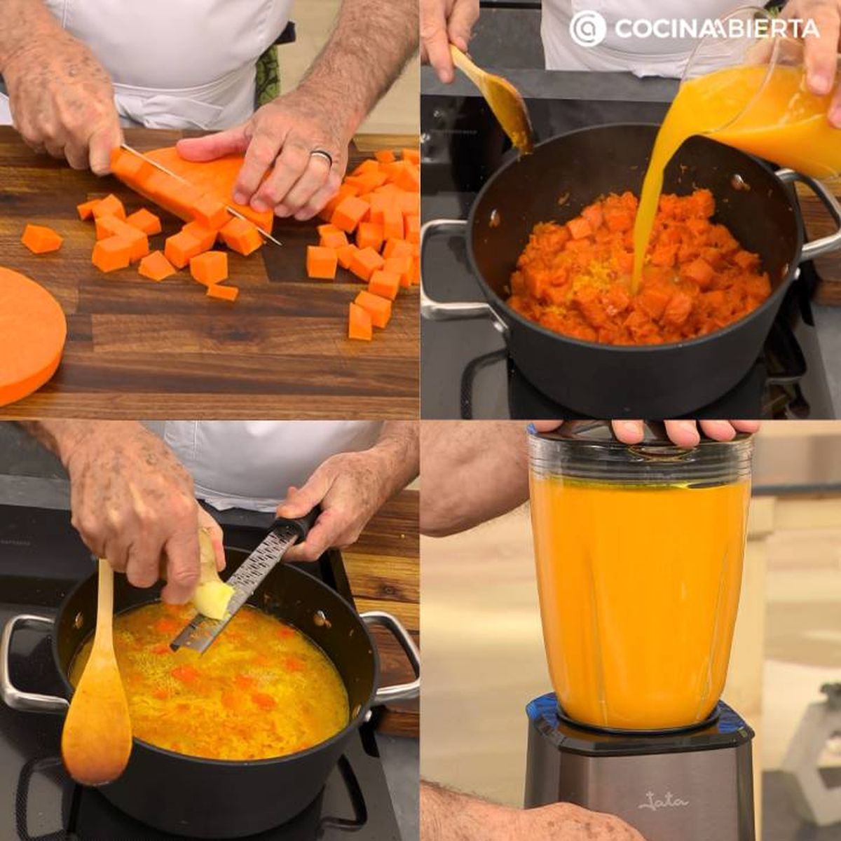 Cómo hacer sopa fría de calabaza y naranja paso a paso