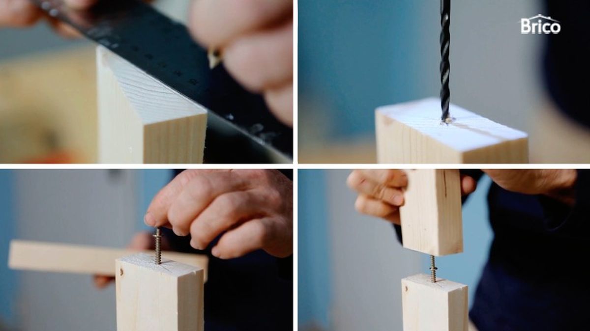 Unir dos tablones con un tornillo de doble rosca