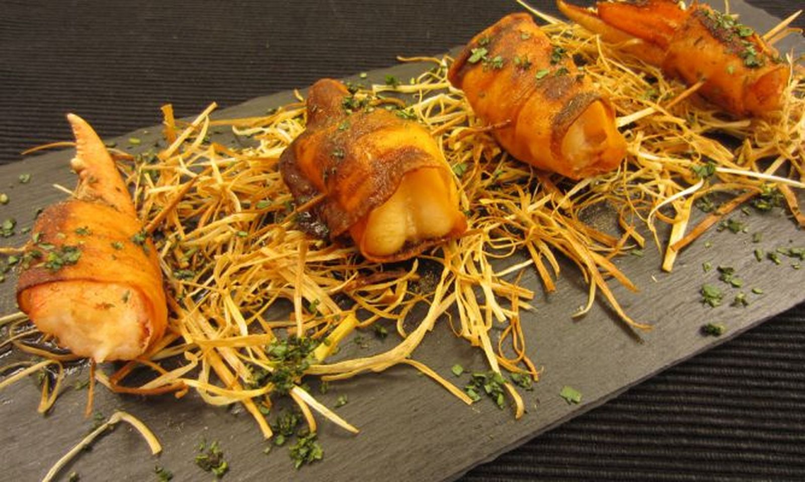 receta aperitivo boniato bogavante