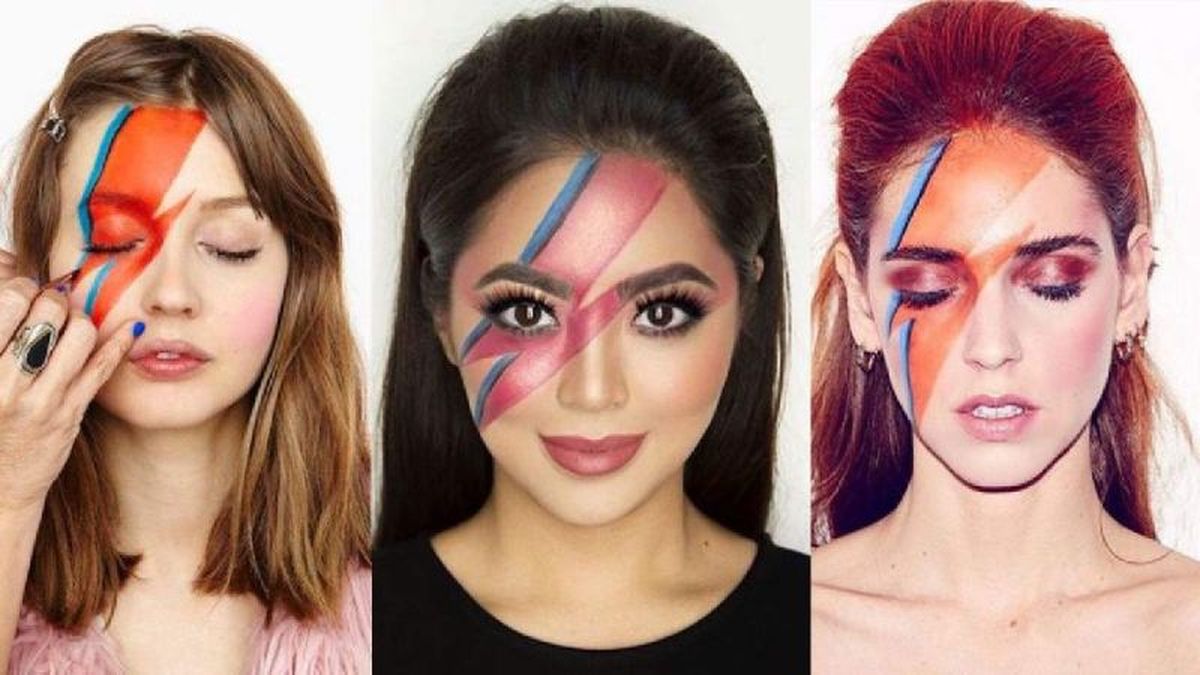 Maquillaje inspirado en el legendario rayo de David Bowie / Fotos: Pinterest
